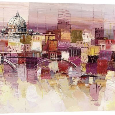 Pintura moderna, impresión sobre lienzo: Luigi Florio, Soñando con Roma