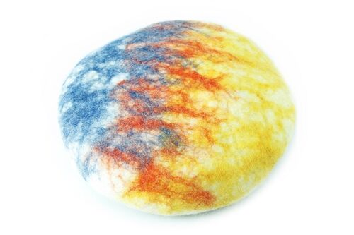 Filzsitzkissen Melange dick ca. 32 cm - gelb/orange/blau