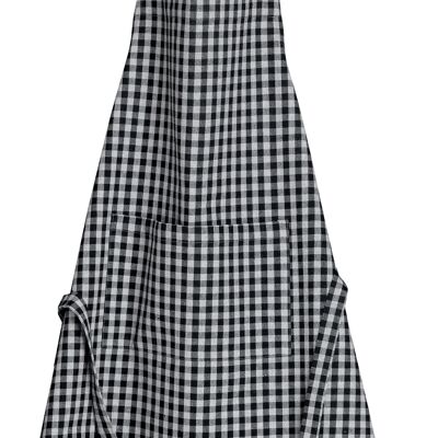 Recycled kitchen apron Billie Black/gray 80 x 85