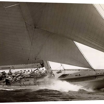 Impression sur toile de photo de voilier : Edwin Levick, voilier de classe J, 1934