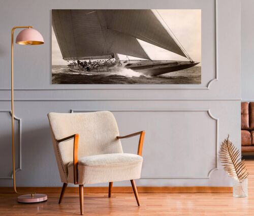 Quadro con foto di barche a vela, stampa su tela: Edwin Levick, J Class Sailboat, 1934