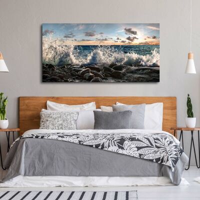 Pintura del mar, impresión sobre lienzo: Pangea Images, Onda, Point Reyes, California
