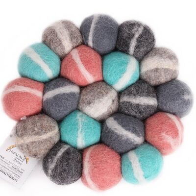 TUS pebble 18 cm round, large, pastel colored stones