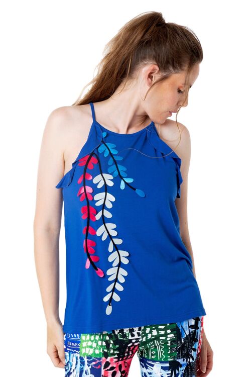 T-shirt bleue TOP AZUL SIN MANGAS "PRISMA"