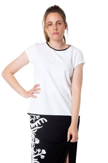 T-shirt noir et blanc TOP MANCHES COURTES NOIR ET BLANC "MIROIR" 3