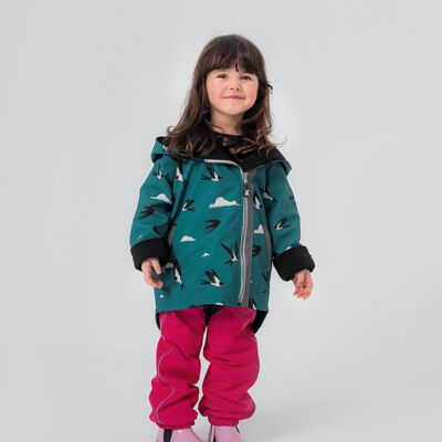 Veste softshell pour enfants avec vernis, oiseaux