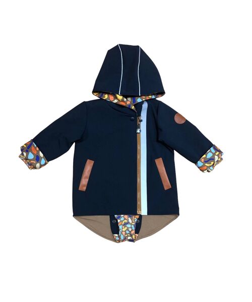 Kids Softshell Jacket with Patent, Navy