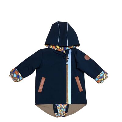 Kids Softshell Jacket with Patent, Navy