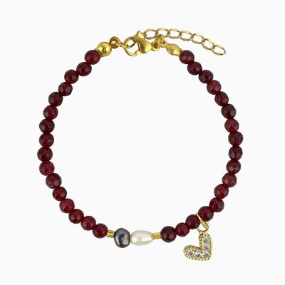 Bracelet Calcédoine Rouge