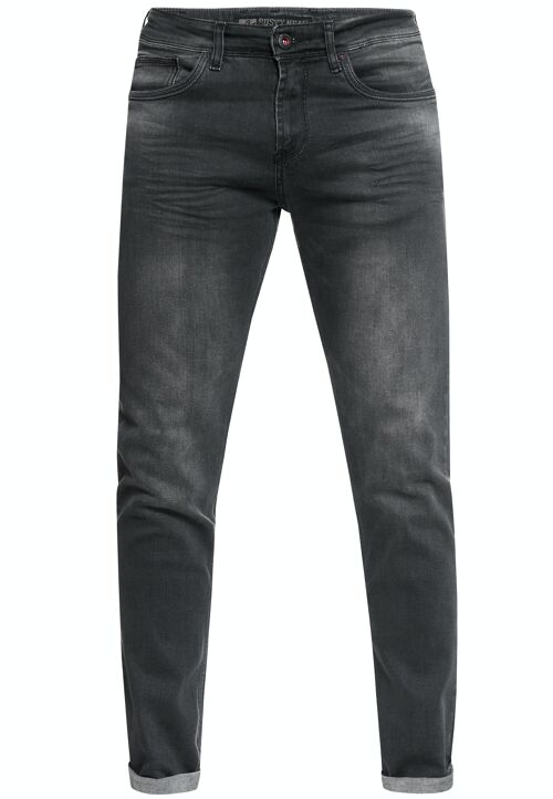 Jeanshose Anthracite Used "MELVIN" Stretch Slim Fit NOOS Herren-Jeans-Hose 5-Pocket Business Pants 12224-1