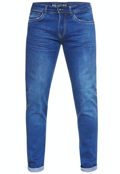 Jeanshose Royal Blue Used "MELVIN" Stretch Slim Fit NOOS Herren-Jeans-Hose 5-Pocket Business Pants 12224-4