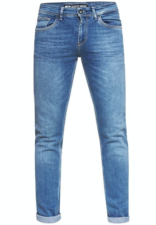 Jeanshose Blue Used "MELVIN" Stretch Slim Fit NOOS Herren-Jeans-Hose 5-Pocket Business Pants 12224-5