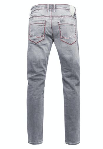 Jeans Jeans Homme "ODAR" Gris Usé Regular Fit Stretch "Contrast Seam" Jeans-Pantalon Stone-Washed Destroyed Leisure-Pantalon 12234-3 2