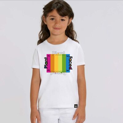 Pflanzenbasierter Regenbogen - Weiß - Kinder T-Shirt - 5-6Y