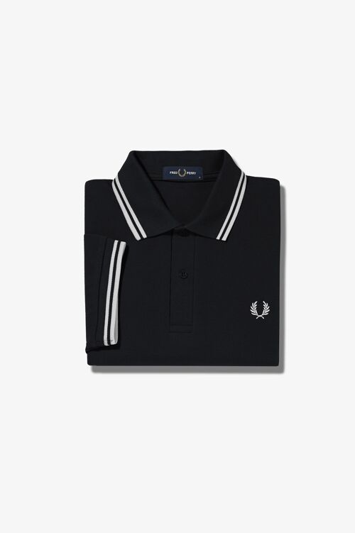 TWIN TIPPED FRED PERRY SHIRT-BLACK