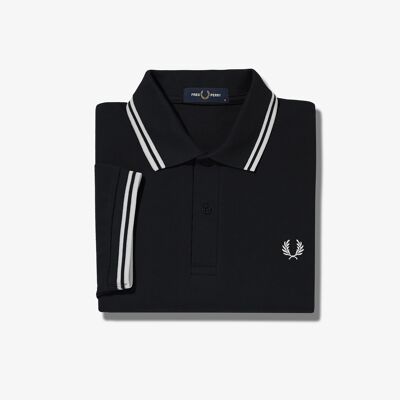 TWIN TIPPED FRED PERRY SHIRT-BLACK
