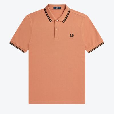 TWIN TIPPED FRED PERRY SHIRT-LIGHT RUST