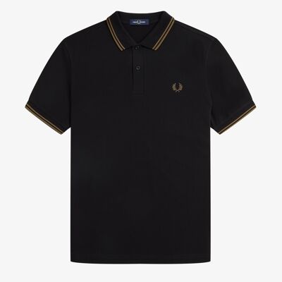 TWIN TIPPED FRED PERRY SHIRT-BLACK/SHADEDSTON