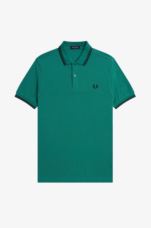 TWIN TIPPED FRED PERRY SHIRT-DEEP MINT