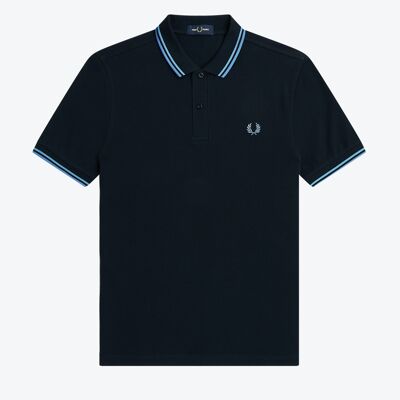 TWIN TIPPED FRED PERRY SHIRT-NVY/SFTBLU/TWLGT
