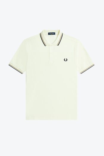 TWIN TIPPED FRED PERRY SHIRT-ECR/WRMSTN/NVY 2