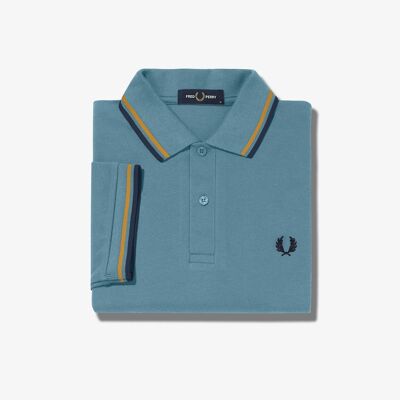TWIN TIPPED FRED PERRY SHIRT-ABLUE/GHOUR/NVY