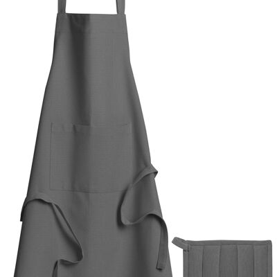 Recycled Dona kitchen apron and potholder set Ombre 85 x 72