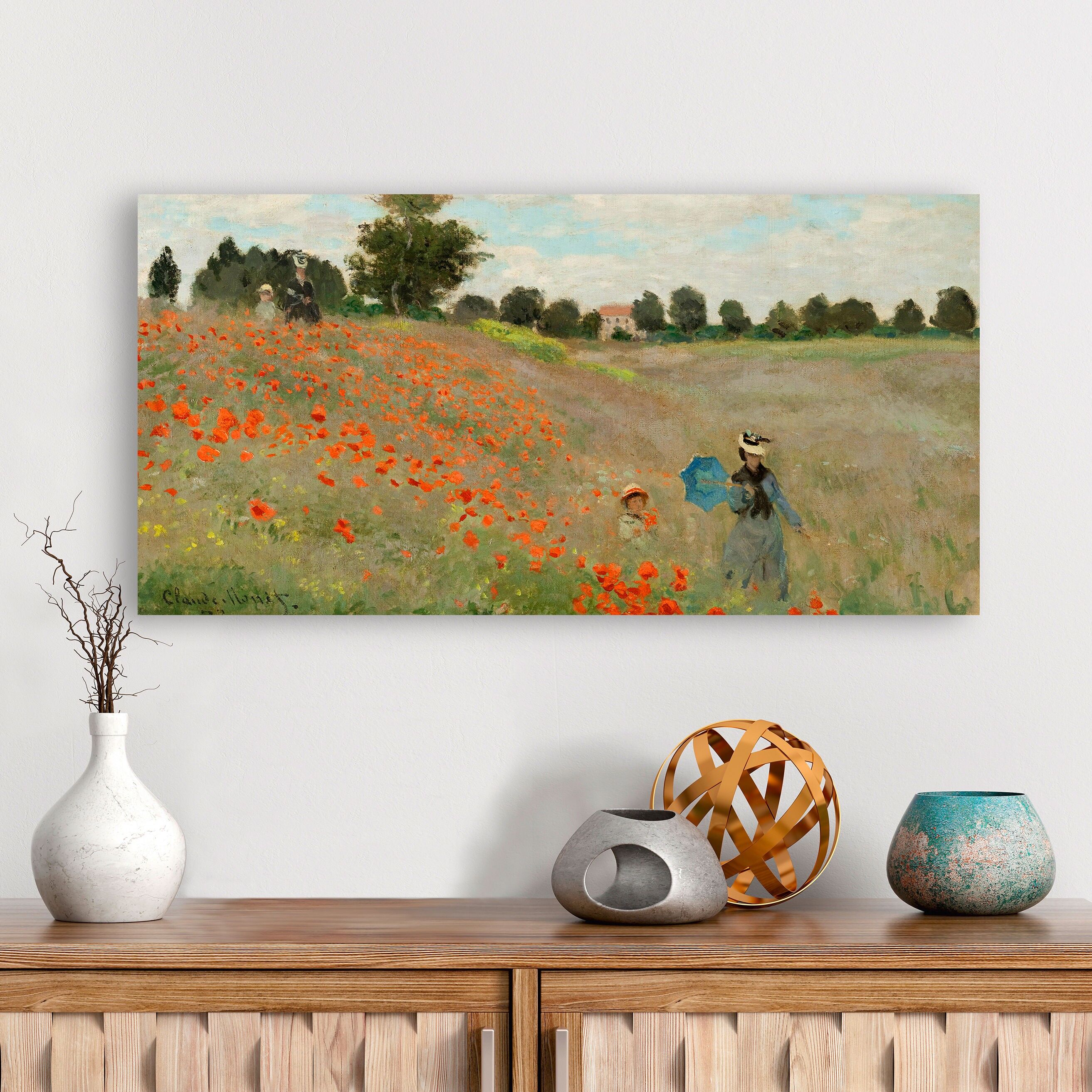 Quadro su tela di qualità museale: Claude Monet, Papaveri (dettaglio)