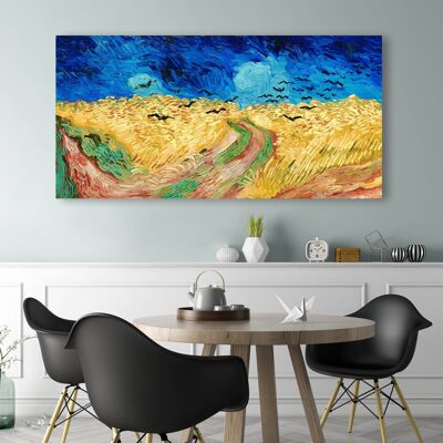 Quadro su tela di qualità museale Vincent van Gogh, Campo di grano con corvi