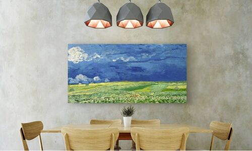 Quadro su tela di qualità museale Vincent van Gogh, Campi di grano sotto le nubi