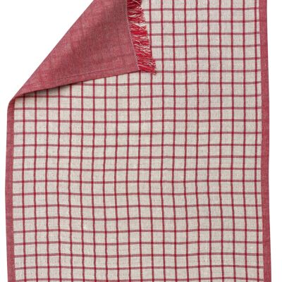 Recycled tea towel Aden White/red 50 x 70