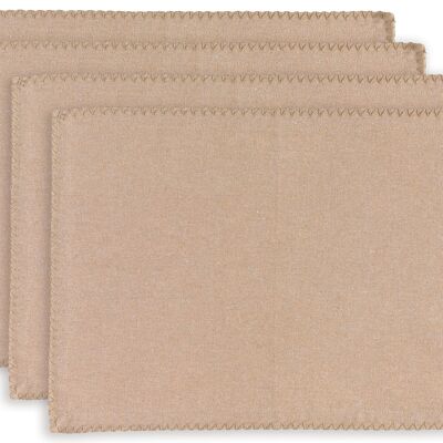 Set of 4 recycled placemats Delia Natural 33 x 45