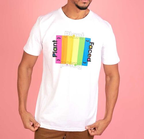 Plant Based Rainbow Tee - White - Medium