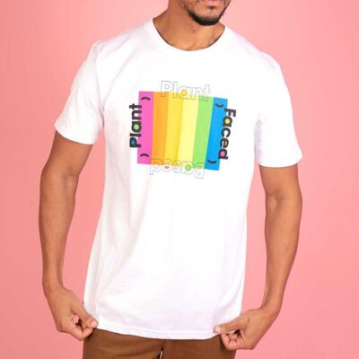 Camiseta de arcoíris a base de plantas - Blanco - Grande