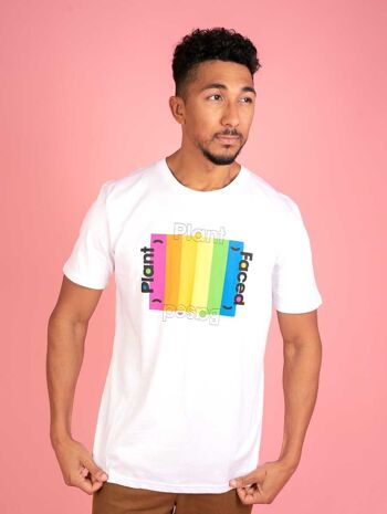 T-shirt arc-en-ciel à base de plantes - Blanc - Grand 4