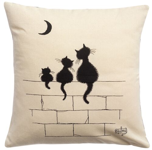 Coussin Dubout 3 chats Ecru 45 x 45 - 1533090000