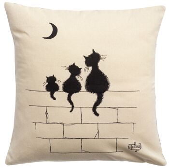 Coussin Dubout 3 chats Ecru 45 x 45 - 1533090000 1