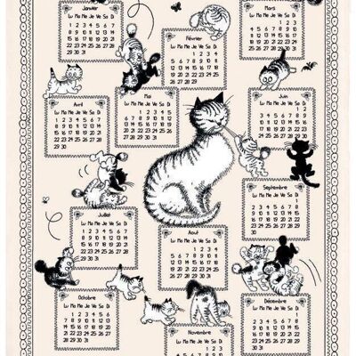 Torchon Dubout Calendrier Chatons 2024 Ecru 48 x 72 - 6220024000