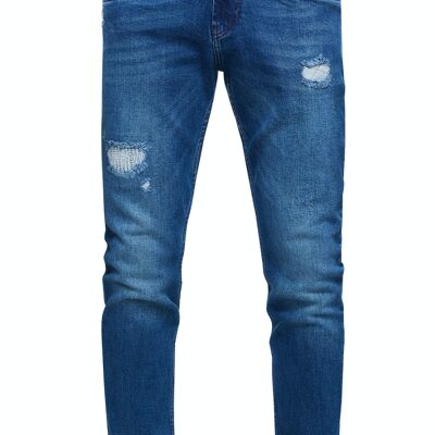 Buy wholesale Men's Jeans Pants YAMATO Blue Used Slim Fit Special Washed  Destroyed Streetwear Mens Denim Stretch Jeans 12238-1