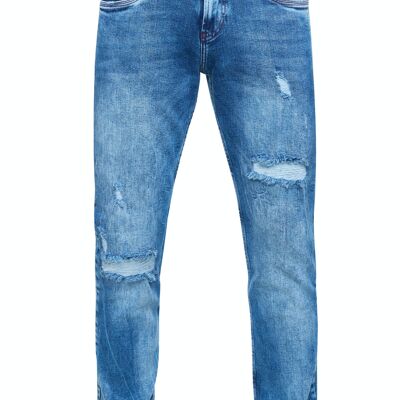 Herren Jeans-Hose "TORI" von "RUSTY NEAL" Blue Used Slim Fit Streetwear Jeans Destroyed Denim Stretch-Jeans 12235-4