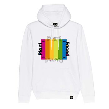 Sweat à capuche arc-en-ciel à base de plantes - Blanc - Moyen 6