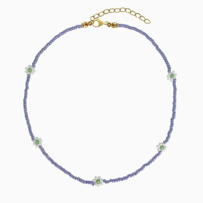Necklace Flowers Purple