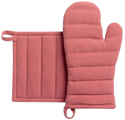 Lot Gant de cuisine/Manique recyclé Jona Bois de rose 15 x 30 - 3706030102