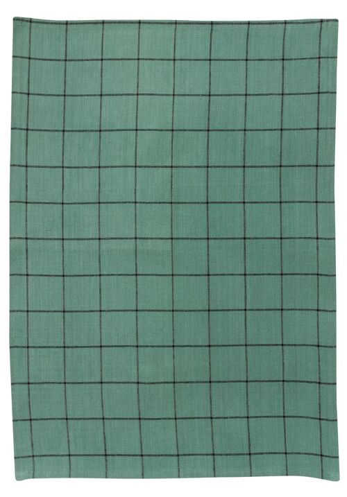 Torchon Metis Kilia carreaux Vert de gris 50 x 70 - 1463020000