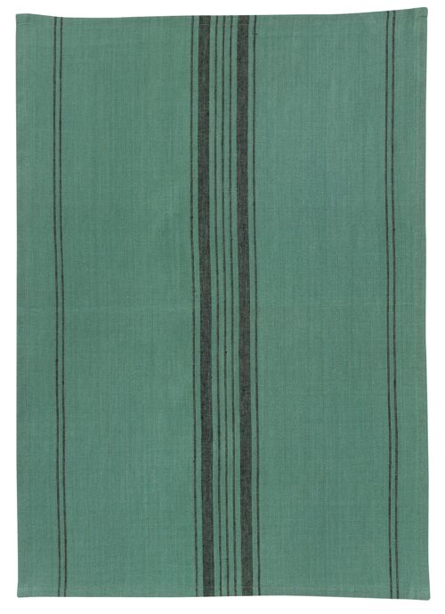 Torchon Metis Kilia rayures Vert de gris 50 x 70 - 1461020000