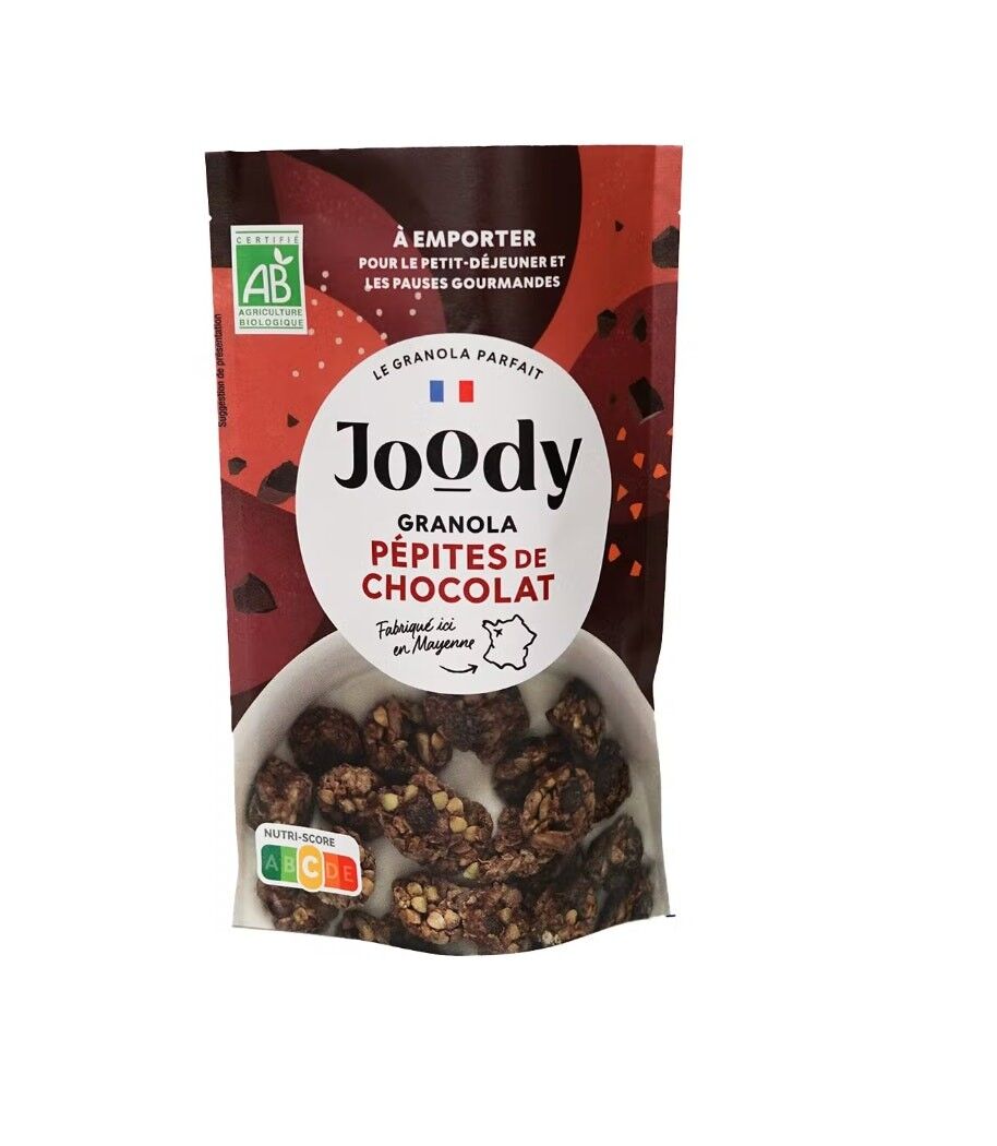 Granola con chispas de chocolate - Sin gluten, orgánica, vegana (80 g)