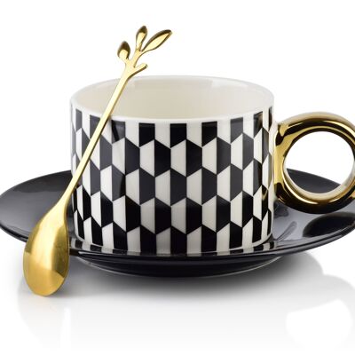 KENDAL Cup and saucer 230ml with a spoon