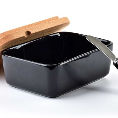 BASIC KITCHEN Butter dish with a knife 11.5x16xh6cm COOKINI