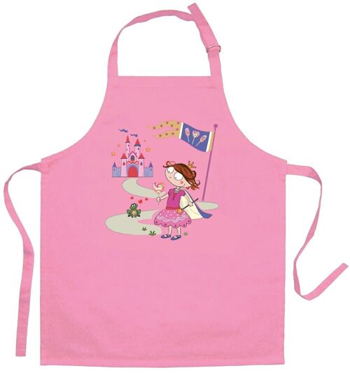 Tablier de cuisine enfant Princesse et grenouille recyclé Rose 52 x 63 - 8997130000