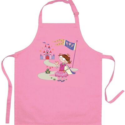 Children's kitchen apron Princess and frog recycled Pink 52 x 63 - 8997130000